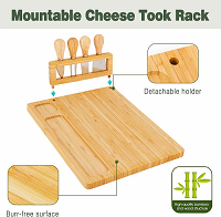 Cheese Board and Knife Set Charcuterie Boards for Serving Dishes Wooden Tray Cheese Board Gift Set Serving Tray Includes 2 Knives and 1 Fork Cheese Board Set Knife Set for Serving Crackers Salami