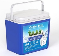 Large 30L Cooler Box Hot/Cold Insulated Freezer Cool 9 Hours Picnic Camping Portable with Carry Handle