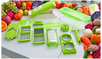 12 PC Multi-function Slicer Vegetable Fruit Peeler Dicer Cutter Chopper Grater