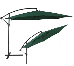 3.5m Aluminium Cantilever Garden Parasol green + UV Protection + Stand