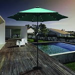 LED Solar 2.7m Parasol Green