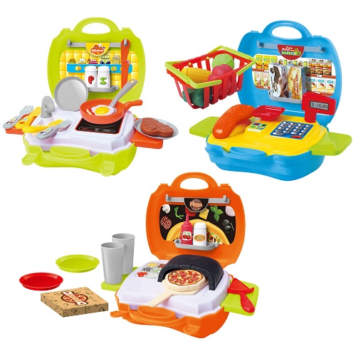 My Carry Along Pizza Shop / Supermarket / Kitchen Bake Off Travel Toys & Case