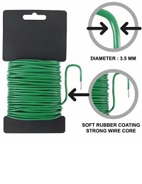 12M Plant Twine Green Soft Flexible Bendy Garden Support Wire Cable Twist Tie