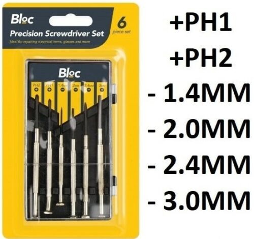 Precision Screwdriver Set Mini Watch Mobile Repairs Philips Jewellers DIY - 6Pcs