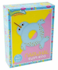Inflatable Narwhal Swim Ring Pool Beach Toys Holiday Vacation Floats