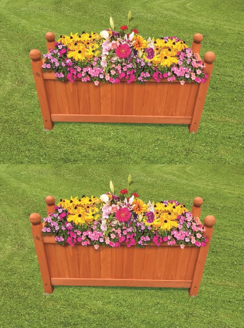 Large Rectangular Wooden Garden Planters Outdoor Plants Flowers Pot