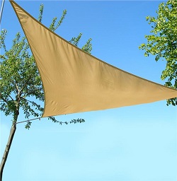 LARGE - Triangle Sail Sun Shade Garden Patio Party Sunscreen Awning Canopy Cords Sunburn