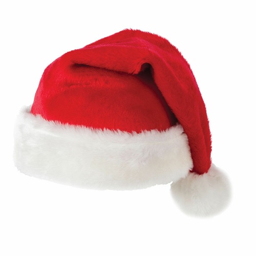 LADIES MEN'S PLUSH RED HAT XMAS HAT SANTA SECRET SANTA'S CHRISTMAS HAT