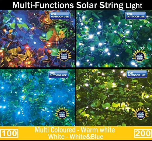 Outdoor Garden Solar Fairy String Light LEDs Party Wedding 8 Modes Auto Xmas LED