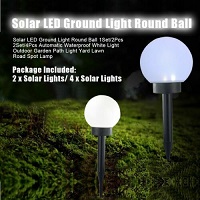 Solar Round Ball Globe LED Garden Path Ground Lights Stake Lighting Security