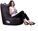 XXL SPEAKER LEATHER BEANBAG HIGH BACK CHAIR GAMER GAMING BEAN BAG POD SEAT IPOD