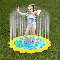 Sprinkle Splash Play Mat Pool Water Pad 67’’ Summer Inflatable Garden Swimming