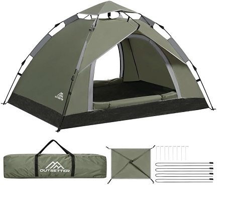 Camping Tent, Instant Pop Up Tent,Waterproof Dome Large Lightweight 4 Seasons Tent,with Removable Outer Tarpaulin & Carry Bag,Easy Set-Up