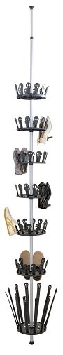 Vivo  7 Tier Revolving Shoe Rack Tree - Chrome - 46x46x280 cm Tidy Neat Boots