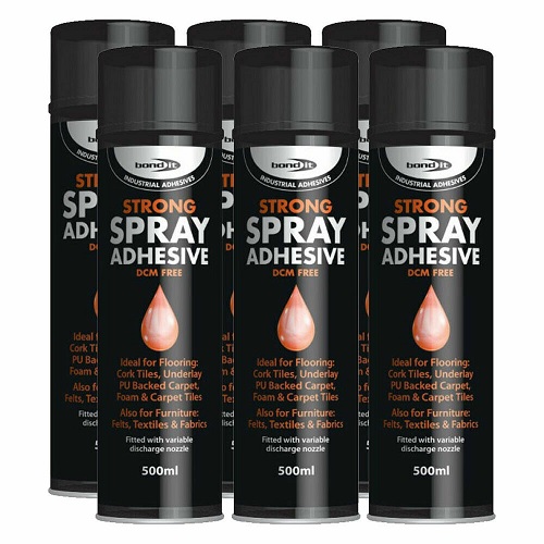 Bond IT Adhesive Spray High Strength Carpet Vinyl Tiles Fabric Industrial Can UK