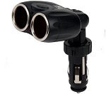 2 Way Double Car Cigarette Lighter Adapter Adaptor Power Socket Splitter Charger