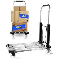 18258 - 150Kg Foldable Platform Trolley Hand Truck Folding Cart Soft Grip Push Extendable