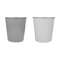 Add a review for: 6L 23cm Plain Plastic Waste Paper Bin Metallic Rim RoomKitchen Bathroom Office