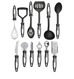 12 Piece Cooking Utensil Set Stainless Steel Kitchen Gadget Tool Nylon Handles