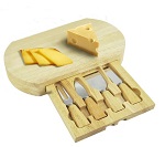 ViVo© 2016 Model Slide Out Drawer Wooden Cheese Board & Cutter Service Set with Specialist Cutters Stilton Cutter, Cheddar Cutter, Hard Cheese Cutter and Cheese Fork