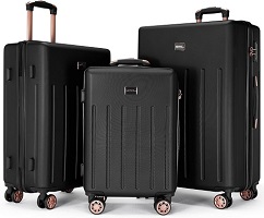 Vivo Technologies Luggage Sets 3 Piece Hard Shell ABS Suitcases with TSA Lock Lightweight Durable Trolley Travel Carry On Suitcase 3pcs Cabin with 4 Spinner Wheels