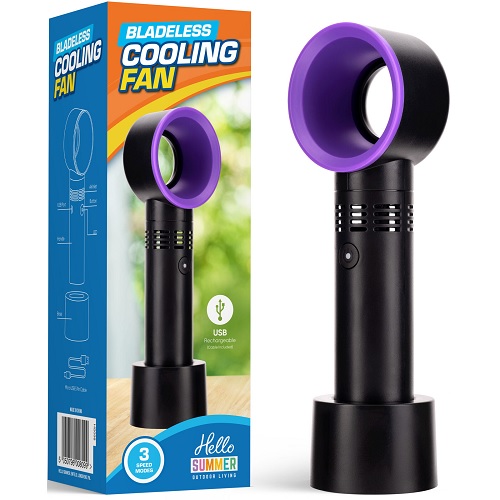 Handheld or Desktop Bladeless Fan Rechargeable Battery 360 Portable Cooling